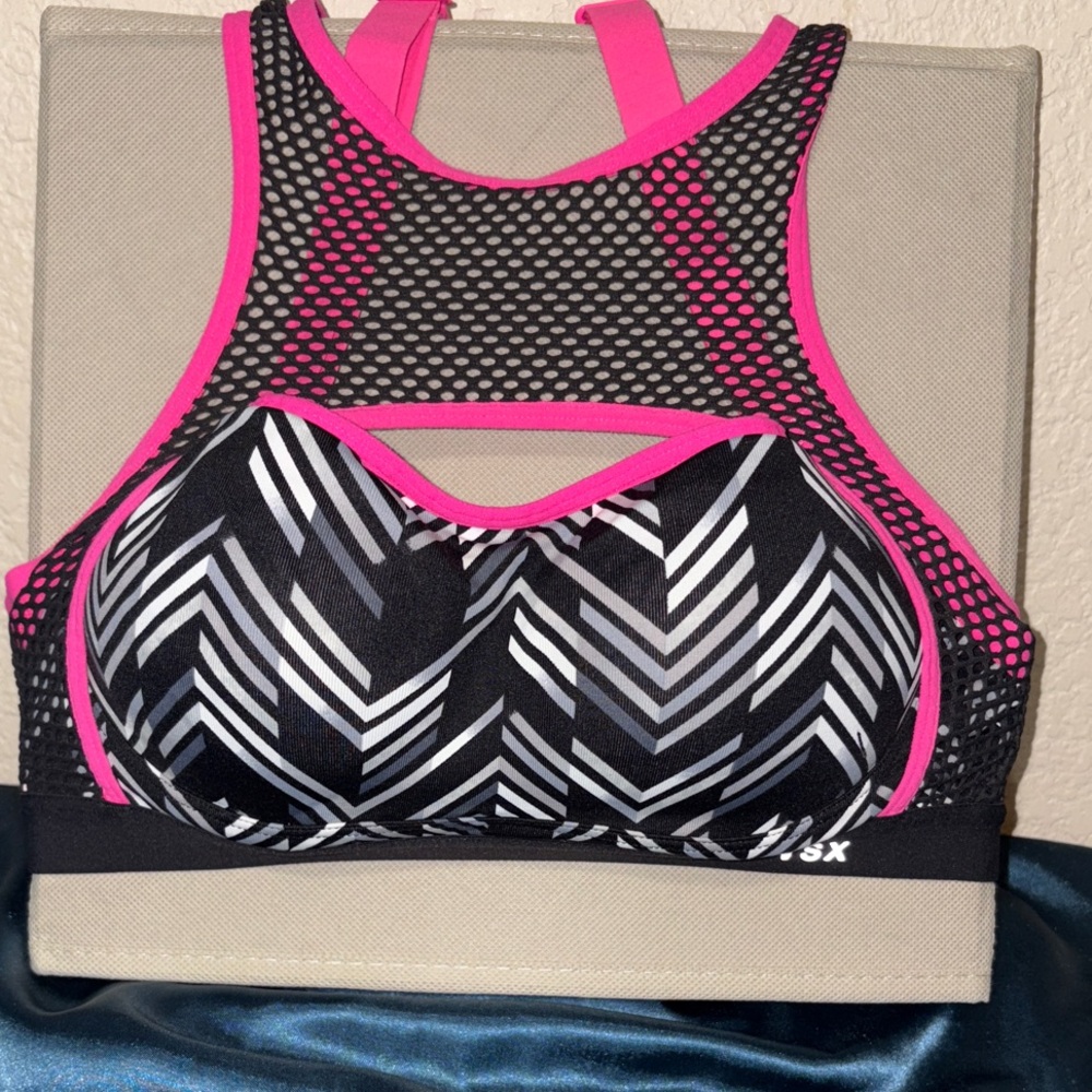 VSX Black and Pink Sports Bra